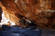 Bouldering in Hueco Tanks on 12/13/2019 with Blue Lizard Climbing and Yoga

Filename: SRM_20191213_1411380.jpg
Aperture: f/4.0
Shutter Speed: 1/250
Body: Canon EOS-1D Mark II
Lens: Canon EF 16-35mm f/2.8 L