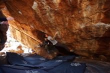 Bouldering in Hueco Tanks on 12/13/2019 with Blue Lizard Climbing and Yoga

Filename: SRM_20191213_1411410.jpg
Aperture: f/4.0
Shutter Speed: 1/250
Body: Canon EOS-1D Mark II
Lens: Canon EF 16-35mm f/2.8 L