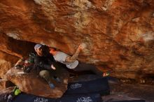 Bouldering in Hueco Tanks on 12/13/2019 with Blue Lizard Climbing and Yoga

Filename: SRM_20191213_1450450.jpg
Aperture: f/4.0
Shutter Speed: 1/250
Body: Canon EOS-1D Mark II
Lens: Canon EF 16-35mm f/2.8 L
