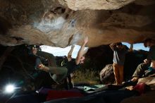 Bouldering in Hueco Tanks on 12/13/2019 with Blue Lizard Climbing and Yoga

Filename: SRM_20191213_1616500.jpg
Aperture: f/8.0
Shutter Speed: 1/250
Body: Canon EOS-1D Mark II
Lens: Canon EF 16-35mm f/2.8 L