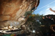 Bouldering in Hueco Tanks on 12/13/2019 with Blue Lizard Climbing and Yoga

Filename: SRM_20191213_1623360.jpg
Aperture: f/7.1
Shutter Speed: 1/250
Body: Canon EOS-1D Mark II
Lens: Canon EF 16-35mm f/2.8 L