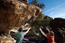 Bouldering in Hueco Tanks on 12/13/2019 with Blue Lizard Climbing and Yoga

Filename: SRM_20191213_1626530.jpg
Aperture: f/7.1
Shutter Speed: 1/250
Body: Canon EOS-1D Mark II
Lens: Canon EF 16-35mm f/2.8 L