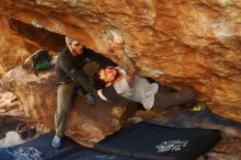 Bouldering in Hueco Tanks on 12/13/2019 with Blue Lizard Climbing and Yoga

Filename: SRM_20191213_1643131.jpg
Aperture: f/3.2
Shutter Speed: 1/250
Body: Canon EOS-1D Mark II
Lens: Canon EF 50mm f/1.8 II