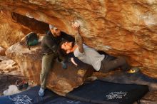 Bouldering in Hueco Tanks on 12/13/2019 with Blue Lizard Climbing and Yoga

Filename: SRM_20191213_1643140.jpg
Aperture: f/3.2
Shutter Speed: 1/250
Body: Canon EOS-1D Mark II
Lens: Canon EF 50mm f/1.8 II