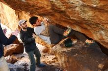 Bouldering in Hueco Tanks on 12/13/2019 with Blue Lizard Climbing and Yoga

Filename: SRM_20191213_1643330.jpg
Aperture: f/3.2
Shutter Speed: 1/250
Body: Canon EOS-1D Mark II
Lens: Canon EF 50mm f/1.8 II