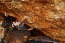 Bouldering in Hueco Tanks on 12/13/2019 with Blue Lizard Climbing and Yoga

Filename: SRM_20191213_1654230.jpg
Aperture: f/3.2
Shutter Speed: 1/250
Body: Canon EOS-1D Mark II
Lens: Canon EF 50mm f/1.8 II