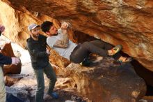 Bouldering in Hueco Tanks on 12/13/2019 with Blue Lizard Climbing and Yoga

Filename: SRM_20191213_1654330.jpg
Aperture: f/3.2
Shutter Speed: 1/250
Body: Canon EOS-1D Mark II
Lens: Canon EF 50mm f/1.8 II