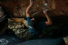 Bouldering in Hueco Tanks on 12/13/2019 with Blue Lizard Climbing and Yoga

Filename: SRM_20191213_1810291.jpg
Aperture: f/2.0
Shutter Speed: 1/250
Body: Canon EOS-1D Mark II
Lens: Canon EF 50mm f/1.8 II