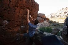 Bouldering in Hueco Tanks on 12/14/2019 with Blue Lizard Climbing and Yoga

Filename: SRM_20191214_1131430.jpg
Aperture: f/8.0
Shutter Speed: 1/250
Body: Canon EOS-1D Mark II
Lens: Canon EF 16-35mm f/2.8 L