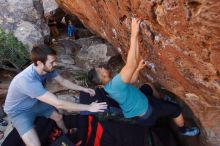 Bouldering in Hueco Tanks on 12/14/2019 with Blue Lizard Climbing and Yoga

Filename: SRM_20191214_1135130.jpg
Aperture: f/5.0
Shutter Speed: 1/250
Body: Canon EOS-1D Mark II
Lens: Canon EF 16-35mm f/2.8 L