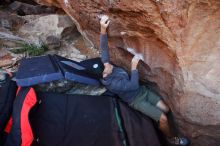 Bouldering in Hueco Tanks on 12/14/2019 with Blue Lizard Climbing and Yoga

Filename: SRM_20191214_1138180.jpg
Aperture: f/3.5
Shutter Speed: 1/250
Body: Canon EOS-1D Mark II
Lens: Canon EF 16-35mm f/2.8 L