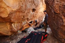 Bouldering in Hueco Tanks on 12/14/2019 with Blue Lizard Climbing and Yoga

Filename: SRM_20191214_1147060.jpg
Aperture: f/3.2
Shutter Speed: 1/320
Body: Canon EOS-1D Mark II
Lens: Canon EF 16-35mm f/2.8 L