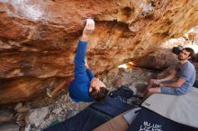 Bouldering in Hueco Tanks on 12/14/2019 with Blue Lizard Climbing and Yoga

Filename: SRM_20191214_1214200.jpg
Aperture: f/3.2
Shutter Speed: 1/320
Body: Canon EOS-1D Mark II
Lens: Canon EF 16-35mm f/2.8 L