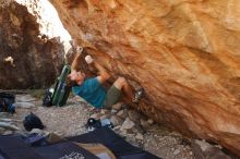 Bouldering in Hueco Tanks on 12/14/2019 with Blue Lizard Climbing and Yoga

Filename: SRM_20191214_1246340.jpg
Aperture: f/5.0
Shutter Speed: 1/250
Body: Canon EOS-1D Mark II
Lens: Canon EF 16-35mm f/2.8 L