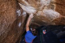 Bouldering in Hueco Tanks on 12/14/2019 with Blue Lizard Climbing and Yoga

Filename: SRM_20191214_1529280.jpg
Aperture: f/4.5
Shutter Speed: 1/250
Body: Canon EOS-1D Mark II
Lens: Canon EF 16-35mm f/2.8 L