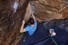 Bouldering in Hueco Tanks on 12/14/2019 with Blue Lizard Climbing and Yoga

Filename: SRM_20191214_1531230.jpg
Aperture: f/2.8
Shutter Speed: 1/250
Body: Canon EOS-1D Mark II
Lens: Canon EF 16-35mm f/2.8 L