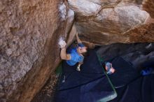 Bouldering in Hueco Tanks on 12/14/2019 with Blue Lizard Climbing and Yoga

Filename: SRM_20191214_1531460.jpg
Aperture: f/3.5
Shutter Speed: 1/250
Body: Canon EOS-1D Mark II
Lens: Canon EF 16-35mm f/2.8 L