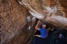 Bouldering in Hueco Tanks on 12/14/2019 with Blue Lizard Climbing and Yoga

Filename: SRM_20191214_1536230.jpg
Aperture: f/5.6
Shutter Speed: 1/250
Body: Canon EOS-1D Mark II
Lens: Canon EF 16-35mm f/2.8 L