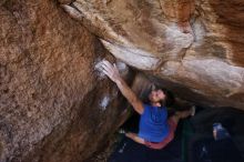 Bouldering in Hueco Tanks on 12/14/2019 with Blue Lizard Climbing and Yoga

Filename: SRM_20191214_1536240.jpg
Aperture: f/5.6
Shutter Speed: 1/250
Body: Canon EOS-1D Mark II
Lens: Canon EF 16-35mm f/2.8 L