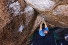 Bouldering in Hueco Tanks on 12/14/2019 with Blue Lizard Climbing and Yoga

Filename: SRM_20191214_1537340.jpg
Aperture: f/4.0
Shutter Speed: 1/250
Body: Canon EOS-1D Mark II
Lens: Canon EF 16-35mm f/2.8 L