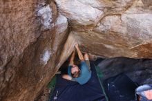 Bouldering in Hueco Tanks on 12/14/2019 with Blue Lizard Climbing and Yoga

Filename: SRM_20191214_1541270.jpg
Aperture: f/4.5
Shutter Speed: 1/250
Body: Canon EOS-1D Mark II
Lens: Canon EF 16-35mm f/2.8 L