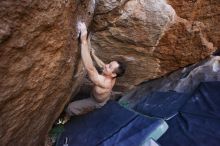 Bouldering in Hueco Tanks on 12/14/2019 with Blue Lizard Climbing and Yoga

Filename: SRM_20191214_1546350.jpg
Aperture: f/4.5
Shutter Speed: 1/250
Body: Canon EOS-1D Mark II
Lens: Canon EF 16-35mm f/2.8 L