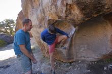 Bouldering in Hueco Tanks on 12/14/2019 with Blue Lizard Climbing and Yoga

Filename: SRM_20191214_1554300.jpg
Aperture: f/5.0
Shutter Speed: 1/250
Body: Canon EOS-1D Mark II
Lens: Canon EF 16-35mm f/2.8 L