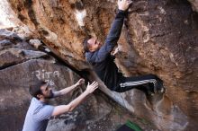 Bouldering in Hueco Tanks on 12/14/2019 with Blue Lizard Climbing and Yoga

Filename: SRM_20191214_1610121.jpg
Aperture: f/4.0
Shutter Speed: 1/250
Body: Canon EOS-1D Mark II
Lens: Canon EF 16-35mm f/2.8 L