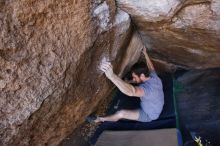 Bouldering in Hueco Tanks on 12/14/2019 with Blue Lizard Climbing and Yoga

Filename: SRM_20191214_1626540.jpg
Aperture: f/4.5
Shutter Speed: 1/250
Body: Canon EOS-1D Mark II
Lens: Canon EF 16-35mm f/2.8 L