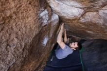 Bouldering in Hueco Tanks on 12/14/2019 with Blue Lizard Climbing and Yoga

Filename: SRM_20191214_1628300.jpg
Aperture: f/4.5
Shutter Speed: 1/250
Body: Canon EOS-1D Mark II
Lens: Canon EF 16-35mm f/2.8 L