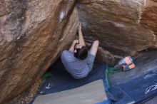 Bouldering in Hueco Tanks on 12/14/2019 with Blue Lizard Climbing and Yoga

Filename: SRM_20191214_1633130.jpg
Aperture: f/4.0
Shutter Speed: 1/250
Body: Canon EOS-1D Mark II
Lens: Canon EF 50mm f/1.8 II