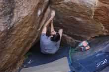 Bouldering in Hueco Tanks on 12/14/2019 with Blue Lizard Climbing and Yoga

Filename: SRM_20191214_1633131.jpg
Aperture: f/4.0
Shutter Speed: 1/250
Body: Canon EOS-1D Mark II
Lens: Canon EF 50mm f/1.8 II