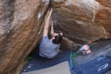 Bouldering in Hueco Tanks on 12/14/2019 with Blue Lizard Climbing and Yoga

Filename: SRM_20191214_1633140.jpg
Aperture: f/3.5
Shutter Speed: 1/250
Body: Canon EOS-1D Mark II
Lens: Canon EF 50mm f/1.8 II