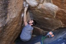 Bouldering in Hueco Tanks on 12/14/2019 with Blue Lizard Climbing and Yoga

Filename: SRM_20191214_1633180.jpg
Aperture: f/4.0
Shutter Speed: 1/250
Body: Canon EOS-1D Mark II
Lens: Canon EF 50mm f/1.8 II