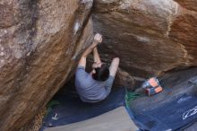 Bouldering in Hueco Tanks on 12/14/2019 with Blue Lizard Climbing and Yoga

Filename: SRM_20191214_1635310.jpg
Aperture: f/4.0
Shutter Speed: 1/250
Body: Canon EOS-1D Mark II
Lens: Canon EF 50mm f/1.8 II