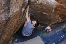 Bouldering in Hueco Tanks on 12/14/2019 with Blue Lizard Climbing and Yoga

Filename: SRM_20191214_1635350.jpg
Aperture: f/4.0
Shutter Speed: 1/250
Body: Canon EOS-1D Mark II
Lens: Canon EF 50mm f/1.8 II