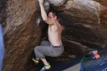 Bouldering in Hueco Tanks on 12/14/2019 with Blue Lizard Climbing and Yoga

Filename: SRM_20191214_1637581.jpg
Aperture: f/4.5
Shutter Speed: 1/250
Body: Canon EOS-1D Mark II
Lens: Canon EF 50mm f/1.8 II