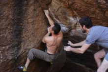 Bouldering in Hueco Tanks on 12/14/2019 with Blue Lizard Climbing and Yoga

Filename: SRM_20191214_1638100.jpg
Aperture: f/5.0
Shutter Speed: 1/250
Body: Canon EOS-1D Mark II
Lens: Canon EF 50mm f/1.8 II