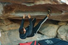 Bouldering in Hueco Tanks on 12/14/2019 with Blue Lizard Climbing and Yoga

Filename: SRM_20191214_1726150.jpg
Aperture: f/3.2
Shutter Speed: 1/250
Body: Canon EOS-1D Mark II
Lens: Canon EF 50mm f/1.8 II