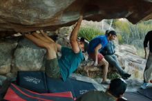 Bouldering in Hueco Tanks on 12/14/2019 with Blue Lizard Climbing and Yoga

Filename: SRM_20191214_1728380.jpg
Aperture: f/4.5
Shutter Speed: 1/250
Body: Canon EOS-1D Mark II
Lens: Canon EF 50mm f/1.8 II