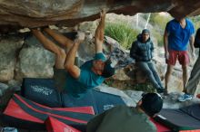 Bouldering in Hueco Tanks on 12/14/2019 with Blue Lizard Climbing and Yoga

Filename: SRM_20191214_1728400.jpg
Aperture: f/4.5
Shutter Speed: 1/250
Body: Canon EOS-1D Mark II
Lens: Canon EF 50mm f/1.8 II