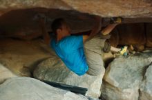 Bouldering in Hueco Tanks on 12/14/2019 with Blue Lizard Climbing and Yoga

Filename: SRM_20191214_1732321.jpg
Aperture: f/2.5
Shutter Speed: 1/250
Body: Canon EOS-1D Mark II
Lens: Canon EF 50mm f/1.8 II