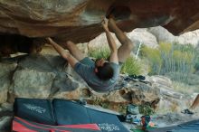 Bouldering in Hueco Tanks on 12/14/2019 with Blue Lizard Climbing and Yoga

Filename: SRM_20191214_1736571.jpg
Aperture: f/5.0
Shutter Speed: 1/250
Body: Canon EOS-1D Mark II
Lens: Canon EF 50mm f/1.8 II