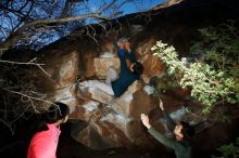 Bouldering in Hueco Tanks on 12/15/2019 with Blue Lizard Climbing and Yoga

Filename: SRM_20191215_1040050.jpg
Aperture: f/8.0
Shutter Speed: 1/250
Body: Canon EOS-1D Mark II
Lens: Canon EF 16-35mm f/2.8 L