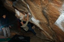 Bouldering in Hueco Tanks on 12/15/2019 with Blue Lizard Climbing and Yoga

Filename: SRM_20191215_1043420.jpg
Aperture: f/8.0
Shutter Speed: 1/250
Body: Canon EOS-1D Mark II
Lens: Canon EF 16-35mm f/2.8 L