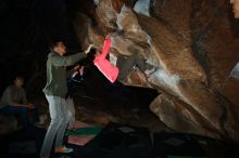 Bouldering in Hueco Tanks on 12/15/2019 with Blue Lizard Climbing and Yoga

Filename: SRM_20191215_1046510.jpg
Aperture: f/8.0
Shutter Speed: 1/250
Body: Canon EOS-1D Mark II
Lens: Canon EF 16-35mm f/2.8 L