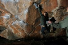 Bouldering in Hueco Tanks on 12/15/2019 with Blue Lizard Climbing and Yoga

Filename: SRM_20191215_1049450.jpg
Aperture: f/8.0
Shutter Speed: 1/250
Body: Canon EOS-1D Mark II
Lens: Canon EF 16-35mm f/2.8 L