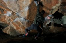 Bouldering in Hueco Tanks on 12/15/2019 with Blue Lizard Climbing and Yoga

Filename: SRM_20191215_1049460.jpg
Aperture: f/8.0
Shutter Speed: 1/250
Body: Canon EOS-1D Mark II
Lens: Canon EF 16-35mm f/2.8 L