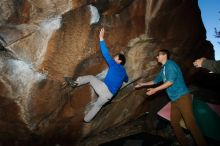 Bouldering in Hueco Tanks on 12/15/2019 with Blue Lizard Climbing and Yoga

Filename: SRM_20191215_1051440.jpg
Aperture: f/8.0
Shutter Speed: 1/250
Body: Canon EOS-1D Mark II
Lens: Canon EF 16-35mm f/2.8 L