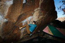 Bouldering in Hueco Tanks on 12/15/2019 with Blue Lizard Climbing and Yoga

Filename: SRM_20191215_1052270.jpg
Aperture: f/8.0
Shutter Speed: 1/250
Body: Canon EOS-1D Mark II
Lens: Canon EF 16-35mm f/2.8 L